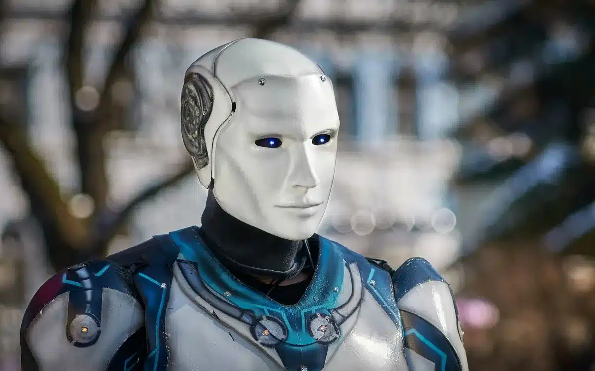 Illustration conceptuelle de robots et d'intelligence artificielle représentant l'économie du futur